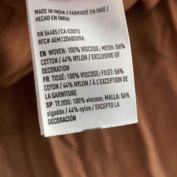 American Eagle Outfitters BOHO Gauze Flare Sleeve Top - Picture 6 of 11